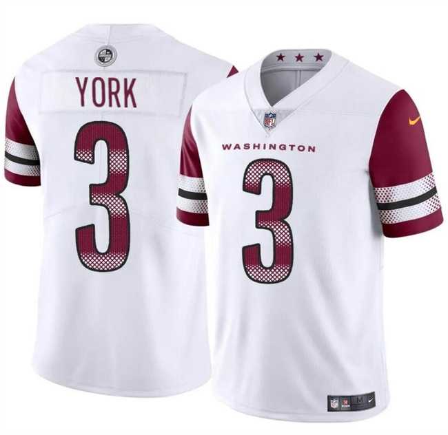 Men & Women & Youth Washington Commanders #3 Cade York White 2024 Vapor Limited Football Stitched Jersey,We sell and wholesale Men & Women & Youth Washington Commanders #3 Cade York White 2024 Vapor Limited Football Stitched Jersey on line form chian!